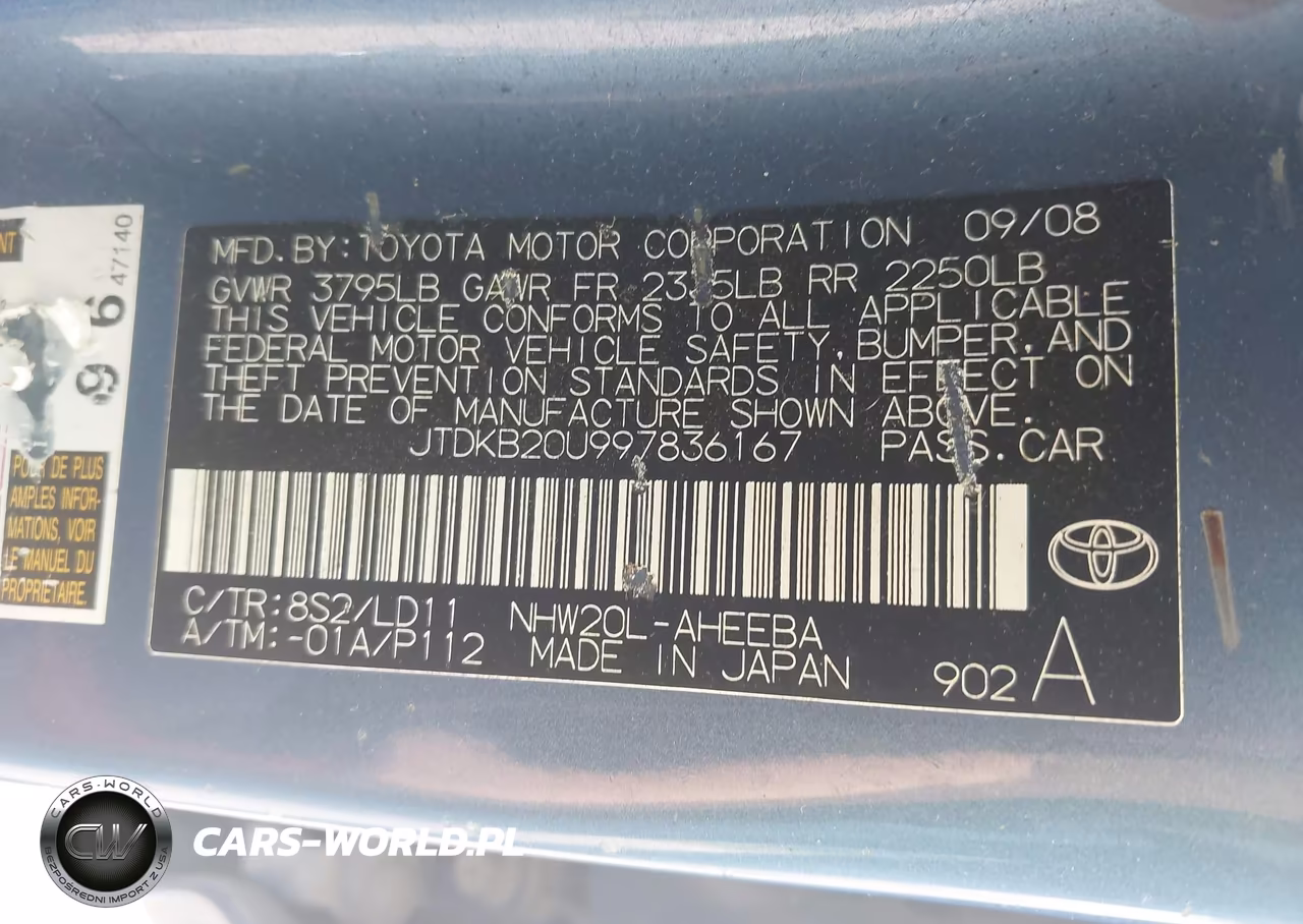 2009 Toyota Prius Touring VIN:JTDKB20U997836167 - 9