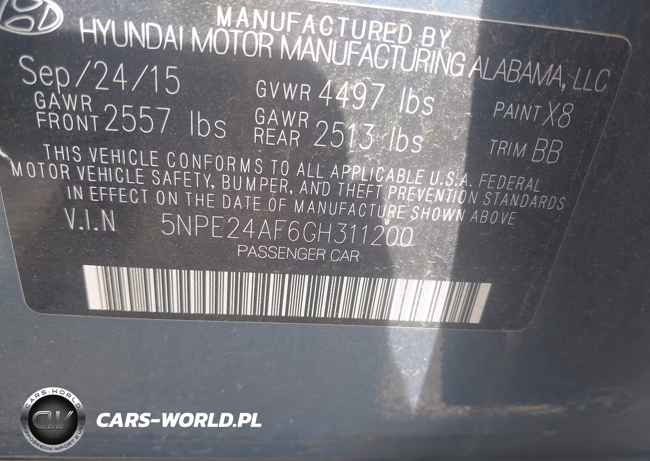 2016 Hyundai Sonata Se VIN:5NPE24AF6GH311200 - 9