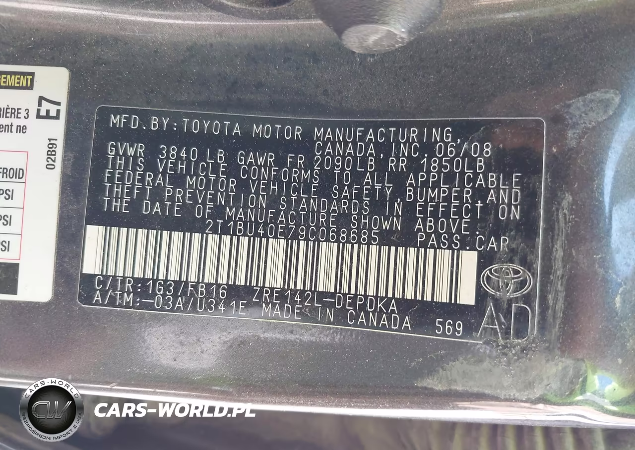 2009 Toyota Corolla Le VIN:2T1BU40E79C068685 - 9