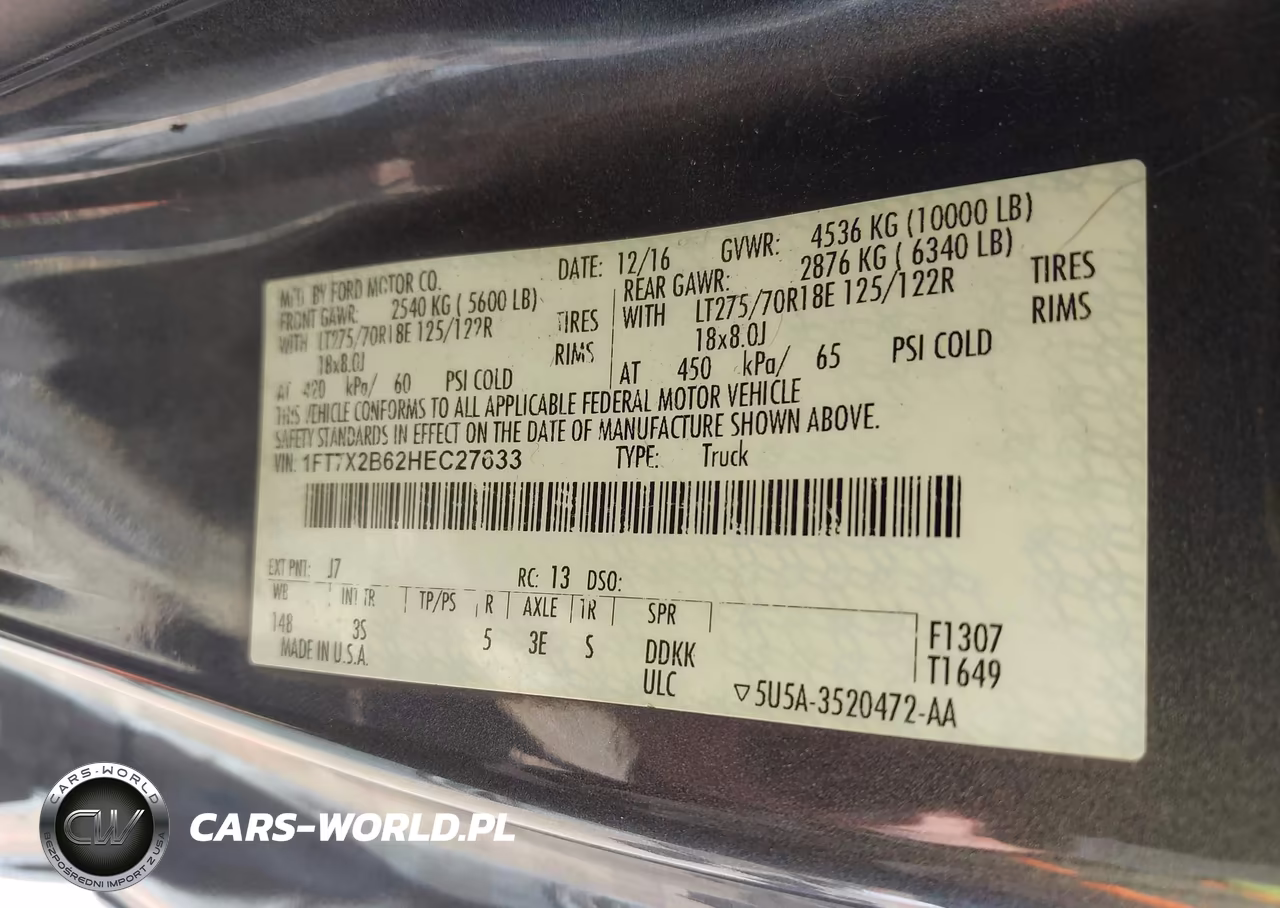 2017 Ford F-250 Xlt VIN:1FT7X2B62HEC27633 - 9