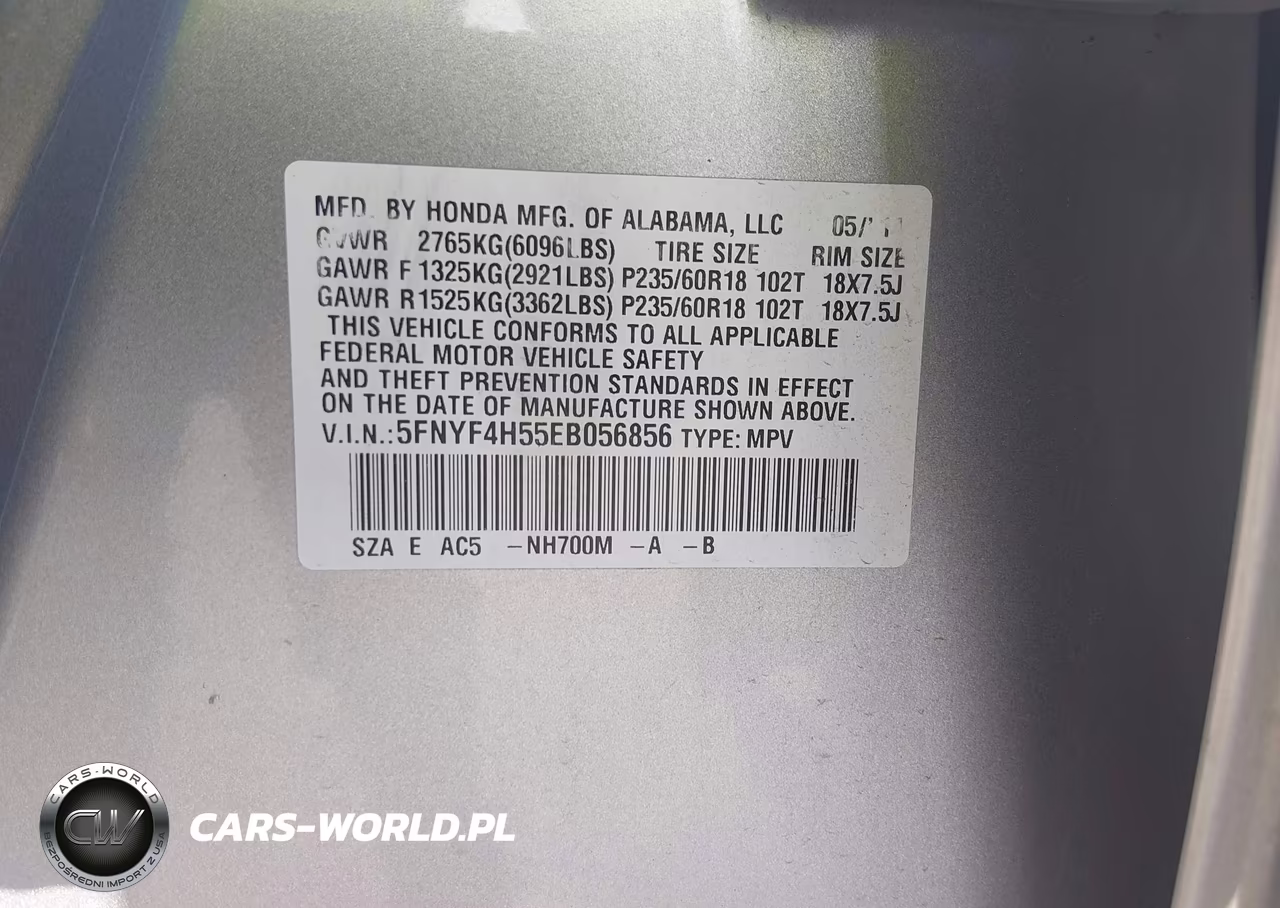 2014 Honda Pilot Ex-L VIN:5FNYF4H55EB056856 - 9