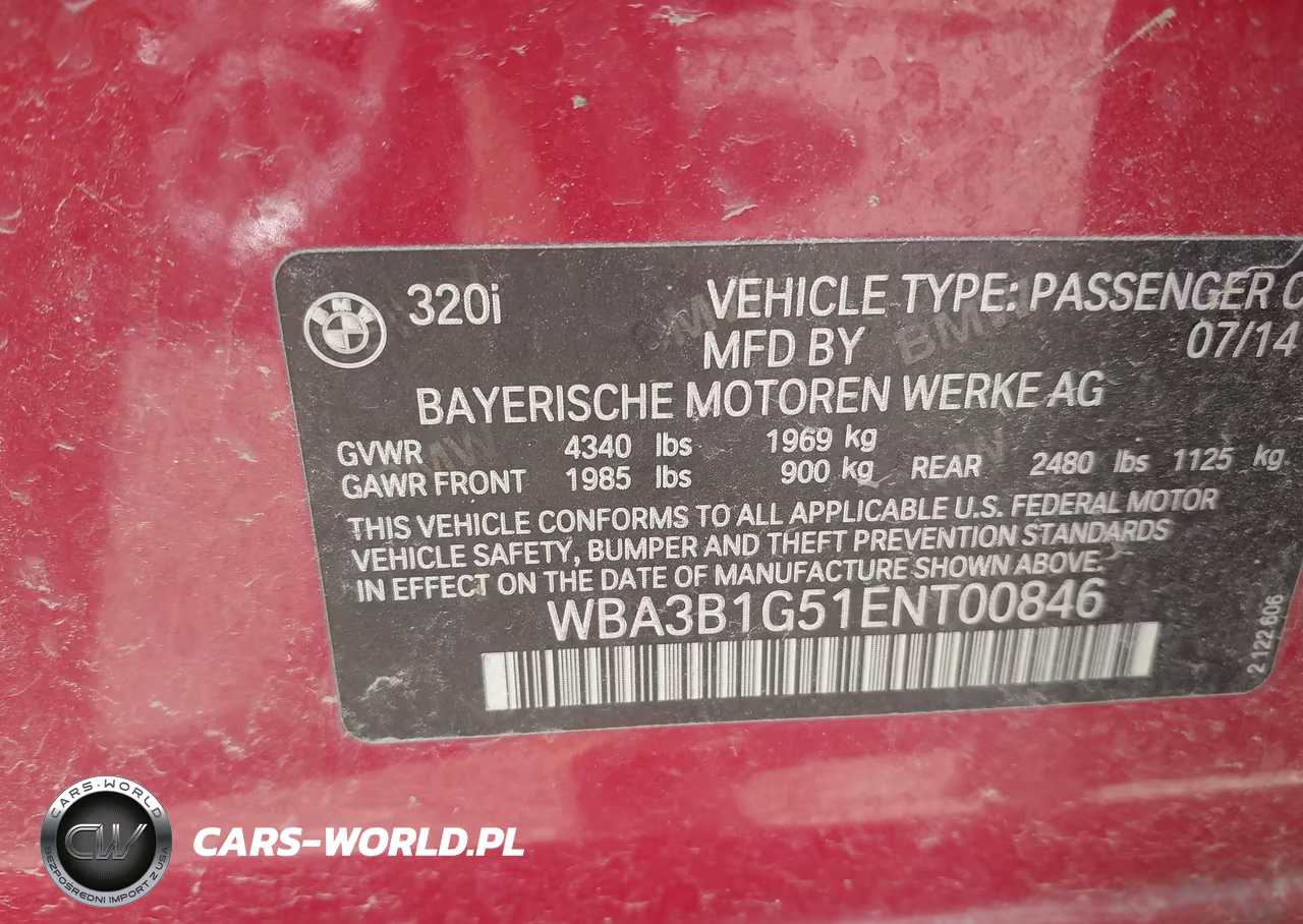 2014 BMW 320I VIN:WBA3B1G51ENT00846 - 9