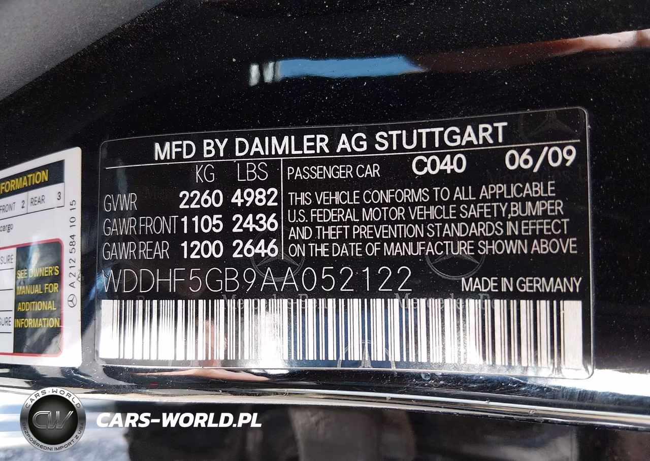 2010 Mercedes-Benz E 350 VIN:WDDHF5GB9AA052122 - 9