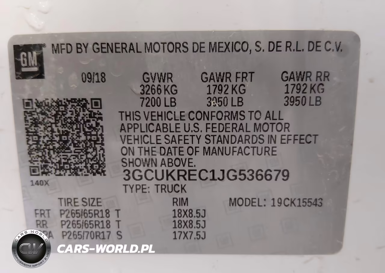 2018 Chevrolet Silverado 1500 2Lt VIN:3GCUKREC1JG536679 - 9