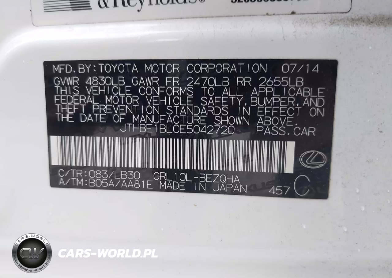 2014 Lexus Gs 350 VIN:JTHBE1BL0E5042720 - 9