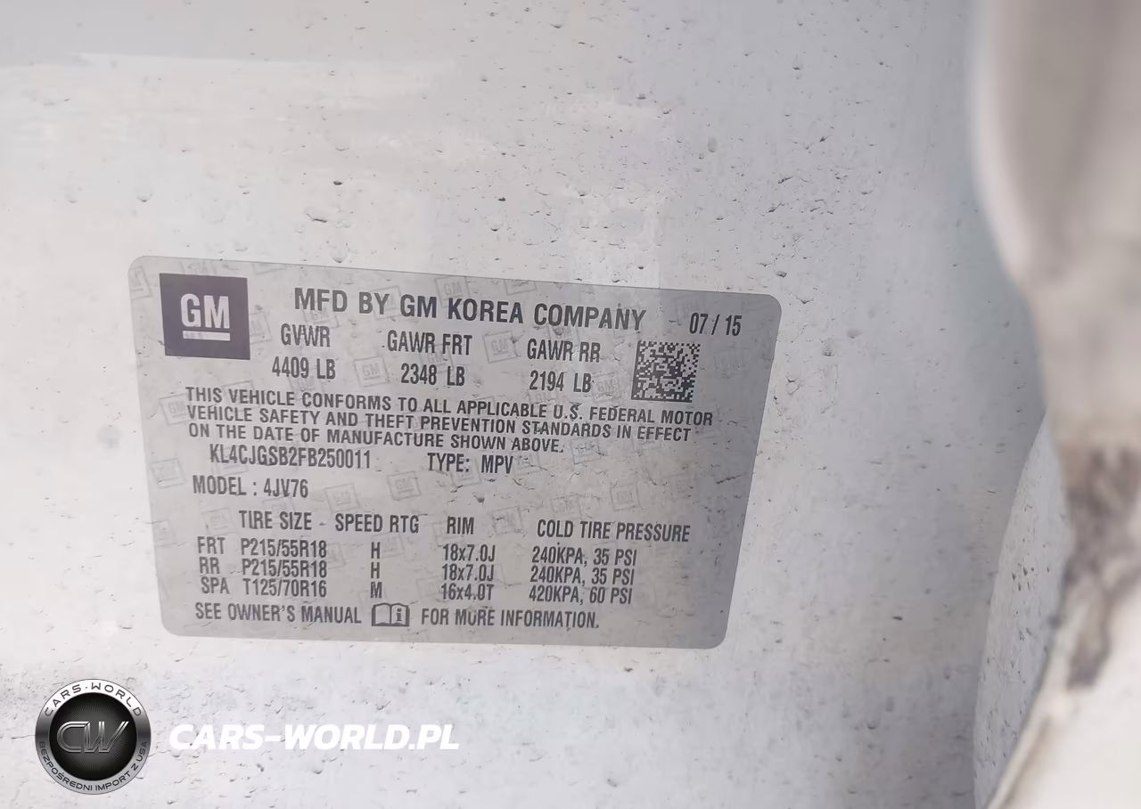 2015 Buick Encore Leather VIN:KL4CJGSB2FB250011 - 9