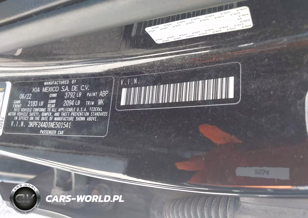 2022 Kia Forte Fe VIN:3KPF24AD1NE501541 - 9