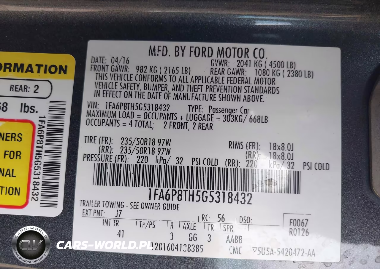 2016 Ford Mustang Ecoboost VIN:1FA6P8TH5G5318432 - 9