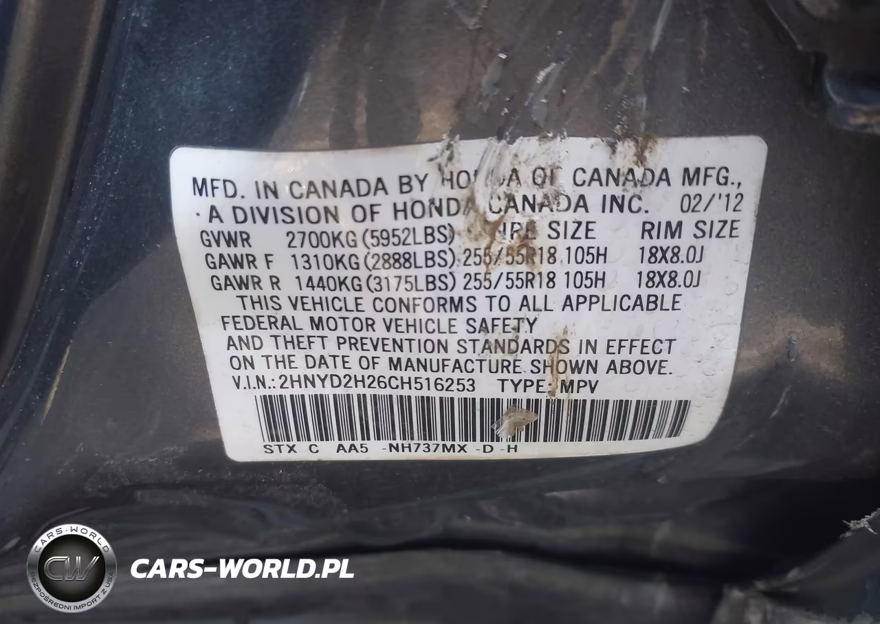 2012 Acura Mdx VIN:2HNYD2H26CH516253 - 9
