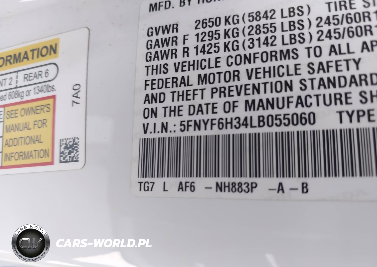 2020 Honda Pilot Awd Ex VIN:5FNYF6H34LB055060 - 9