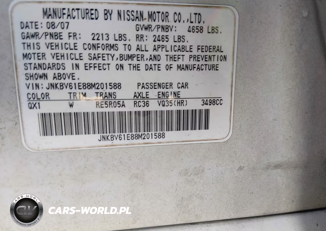 2008 Infiniti G35 Journey VIN:JNKBV61E88M201588 - 9