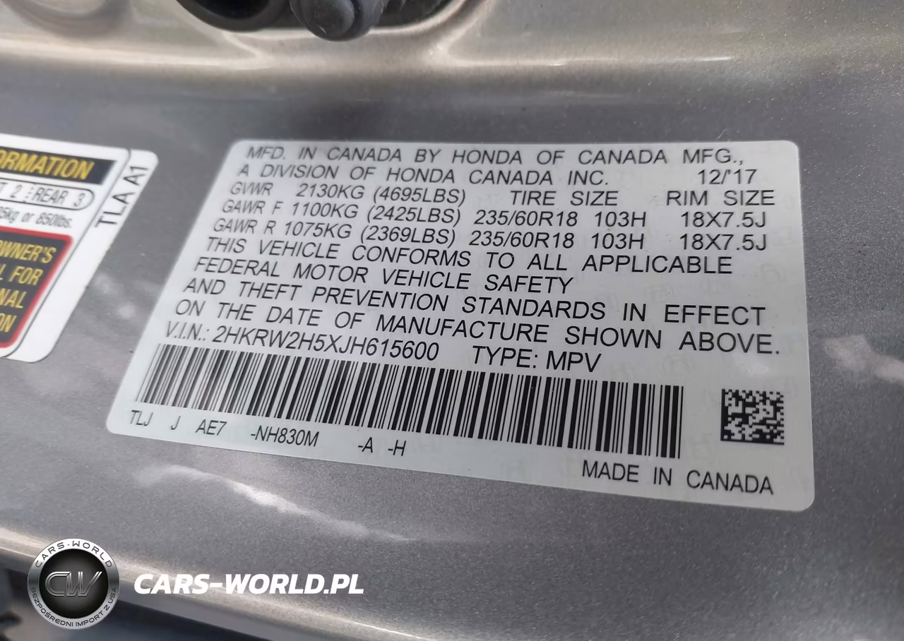 2018 Honda Cr-V Ex VIN:2HKRW2H5XJH615600 - 9
