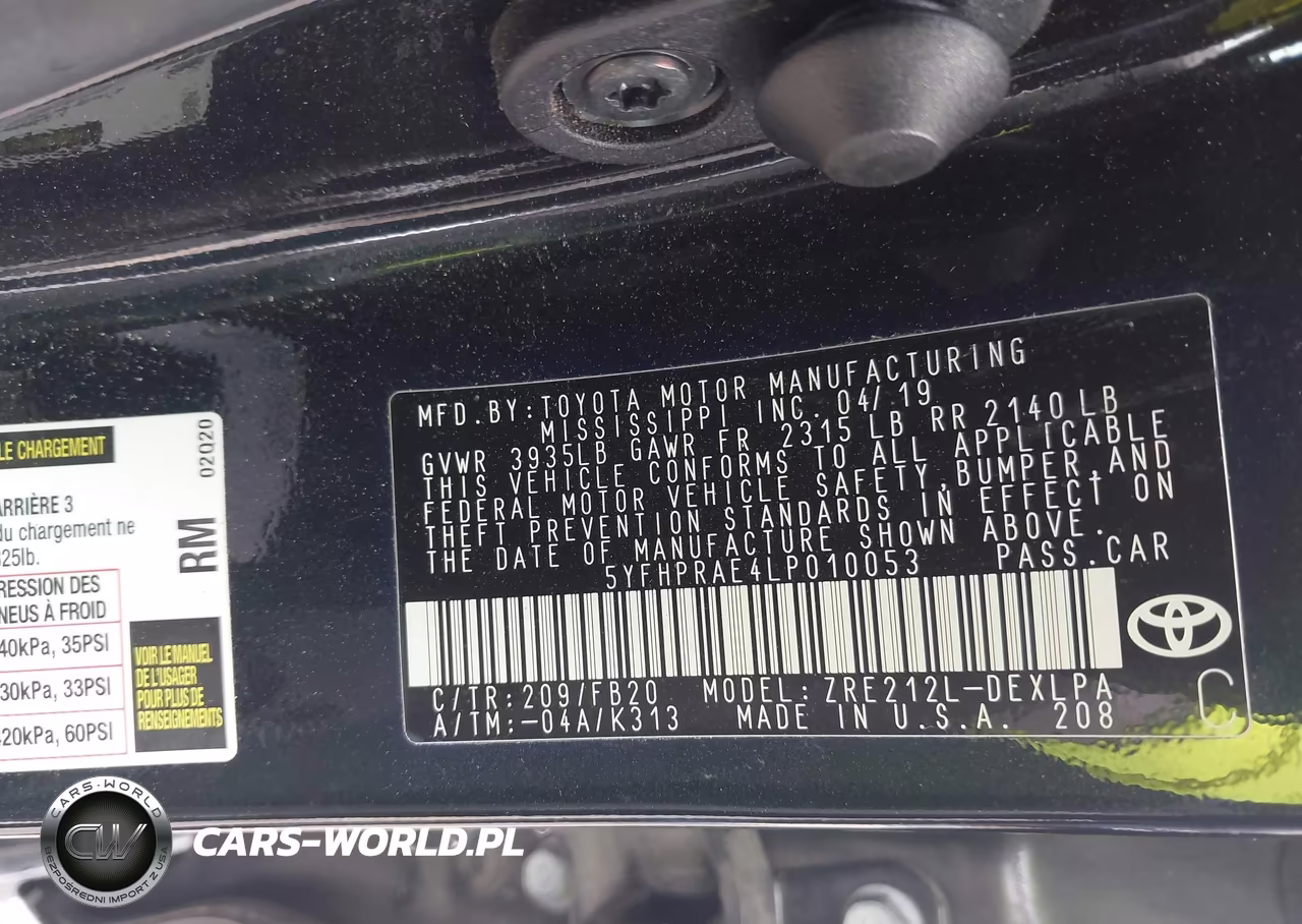 2020 Toyota Corolla Le VIN:5YFHPRAE4LP010053 - 9