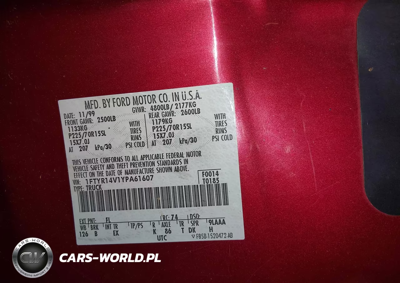 2000 Ford Ranger Xl-Xlt VIN:1FTYR14V1YPA61607 - 9