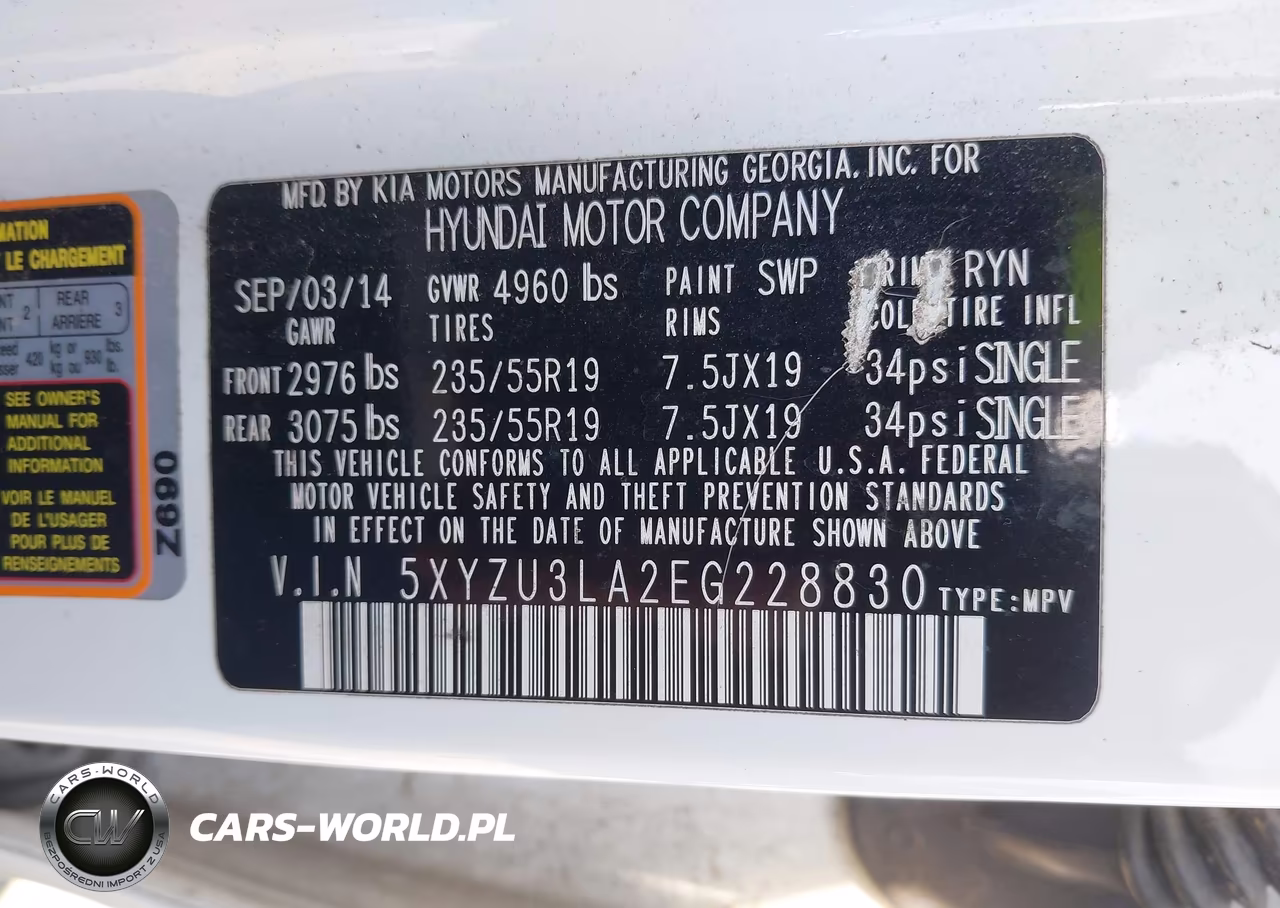 2014 Hyundai Santa Fe Sport 2.0L Turbo VIN:5XYZU3LA2EG228830 - 9