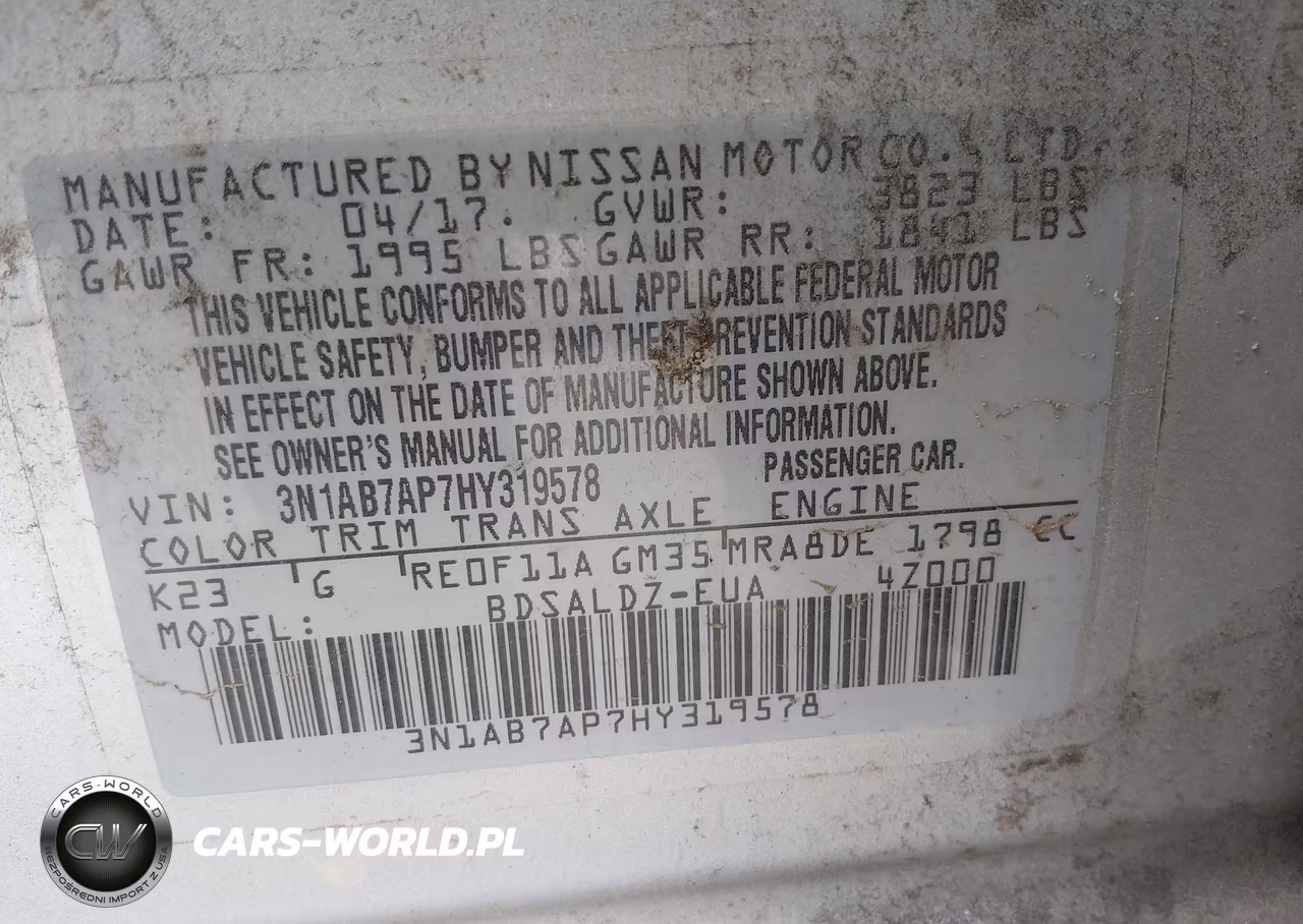 2017 Nissan Sentra Sv VIN:3N1AB7AP7HY319578 - 9