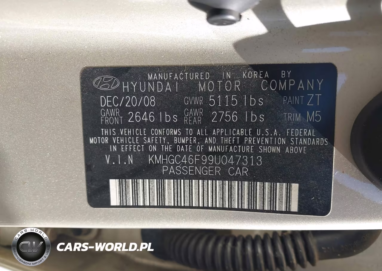 2009 Hyundai Genesis 4.6 VIN:KMHGC46F99U047313 - 9