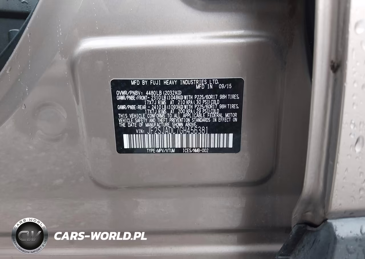 2016 Subaru Forester 2.5I Premium VIN:JF2SJADC7GH456381 - 9