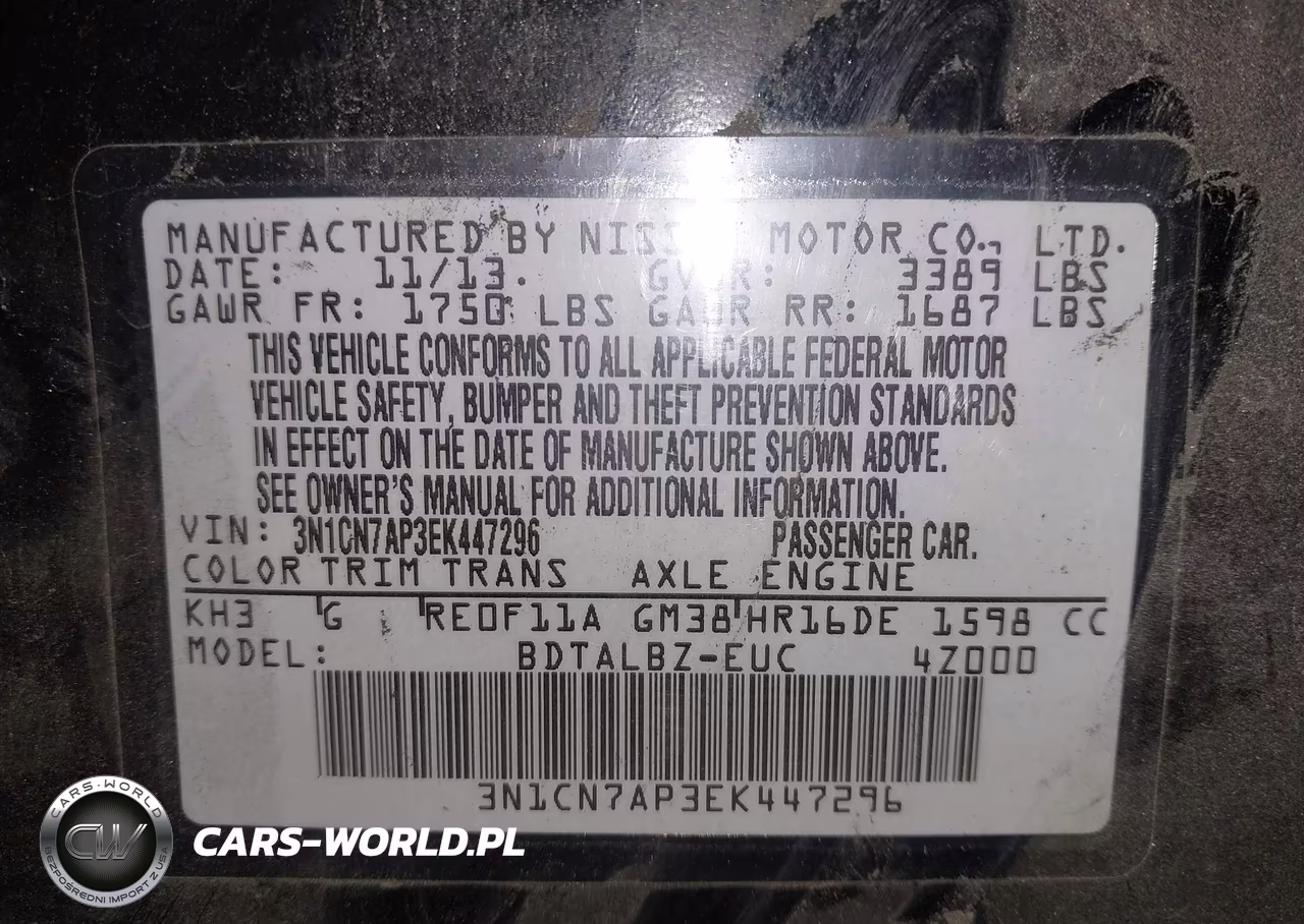 2014 Nissan Versa 1.6 Sv VIN:3N1CN7AP3EK447296 - 9
