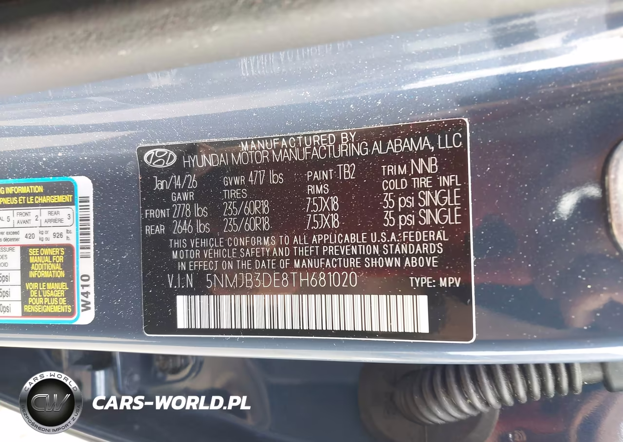 2026 Hyundai Tucson Sel VIN:5NMJB3DE8TH681020 - 9