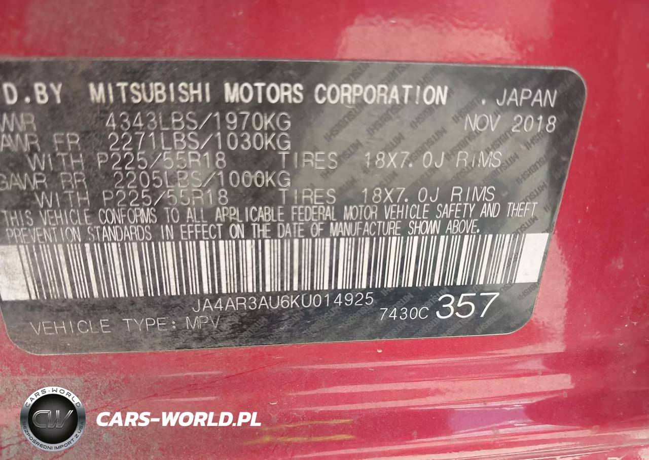 2019 Mitsubishi Outlander Sport 2.0 Le VIN:JA4AR3AU6KU014925 - 9