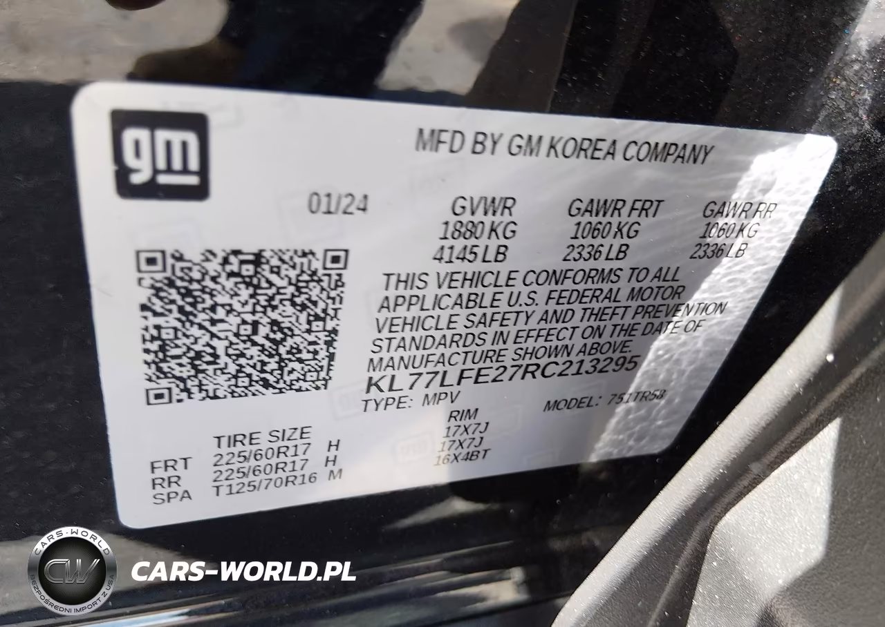 2024 Chevrolet Trax Fwd Sp VIN:KL77LFE27RC213295 - 9