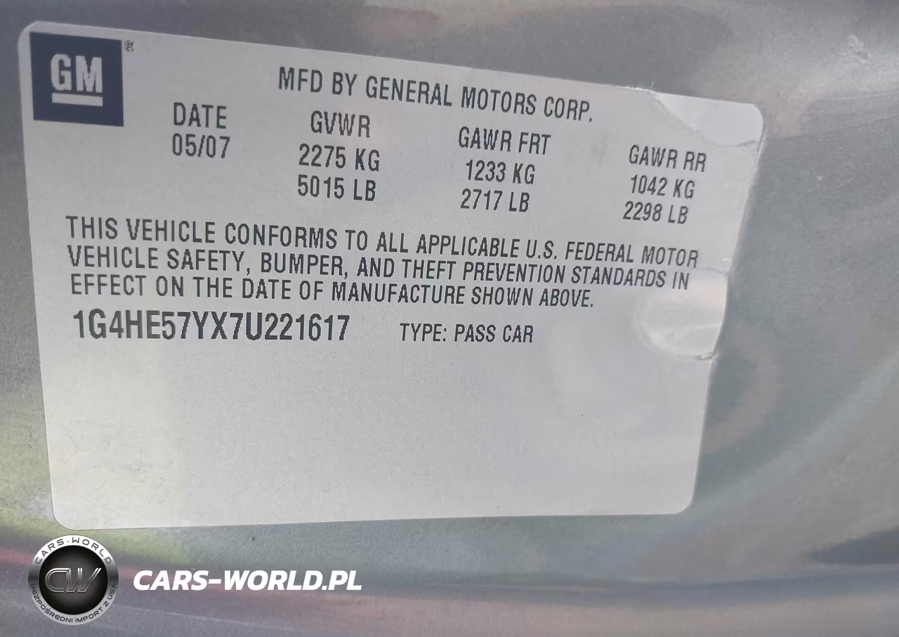 2007 Buick Lucerne Cxs VIN:1G4HE57YX7U221617 - 9