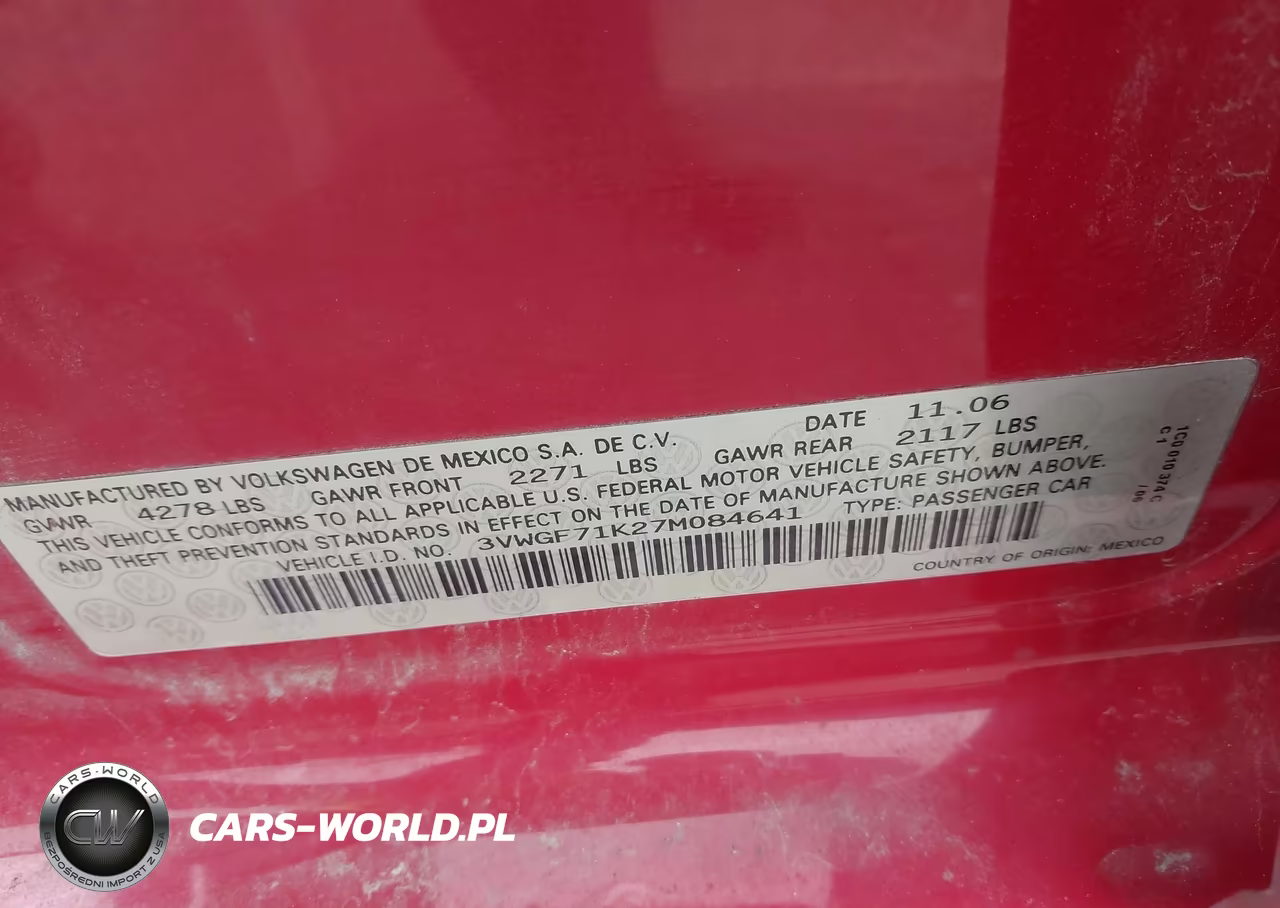 2007 Volkswagen Jetta VIN:3VWGF71K27M084641 - 9