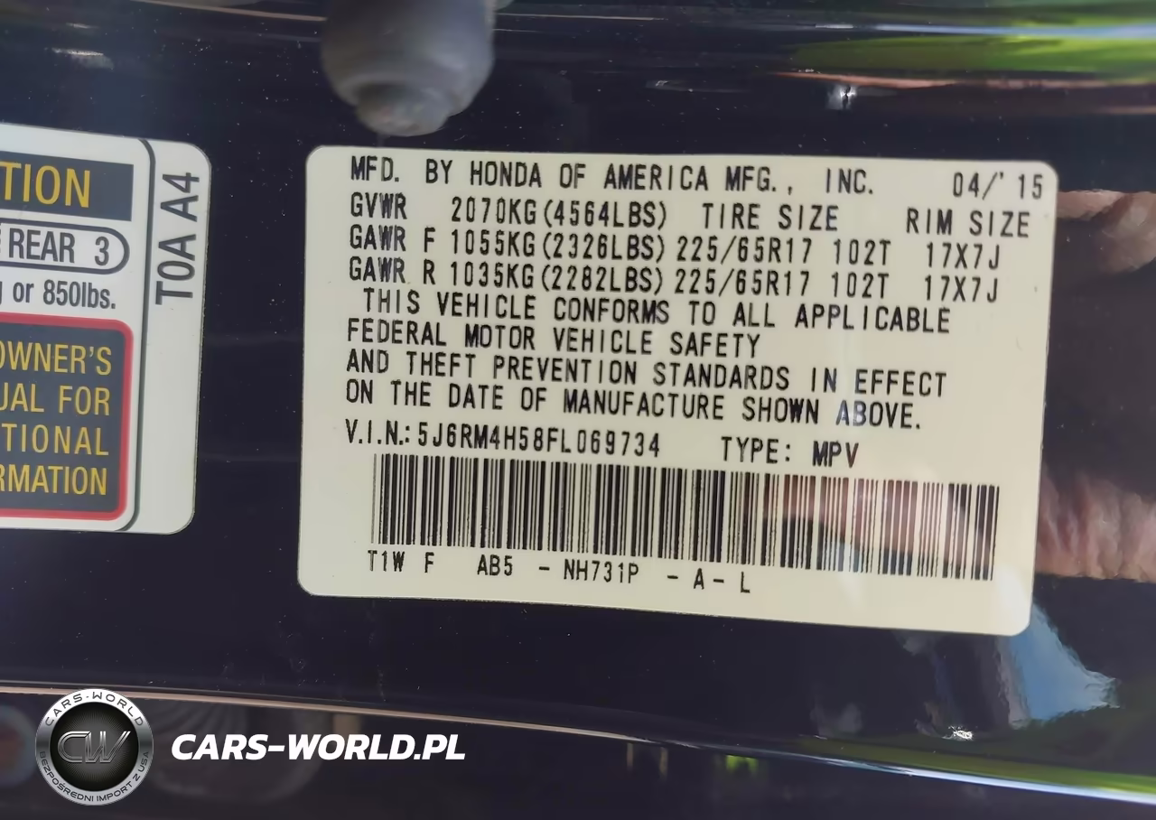 2015 Honda Cr-V Ex VIN:5J6RM4H58FL069734 - 9