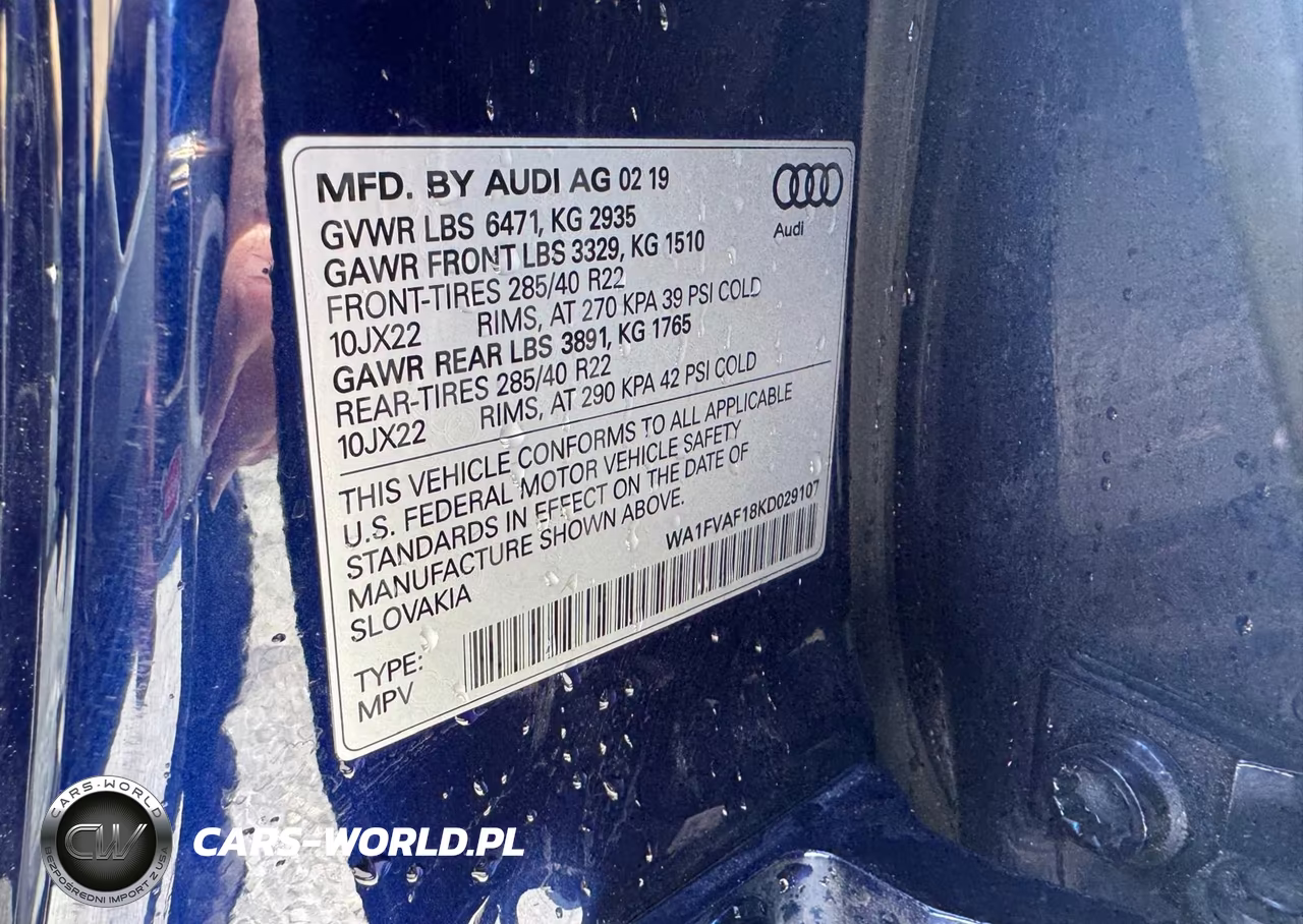 2019 Audi Q8 Prestige S-Line VIN:WA1FVAF18KD029107 - 9