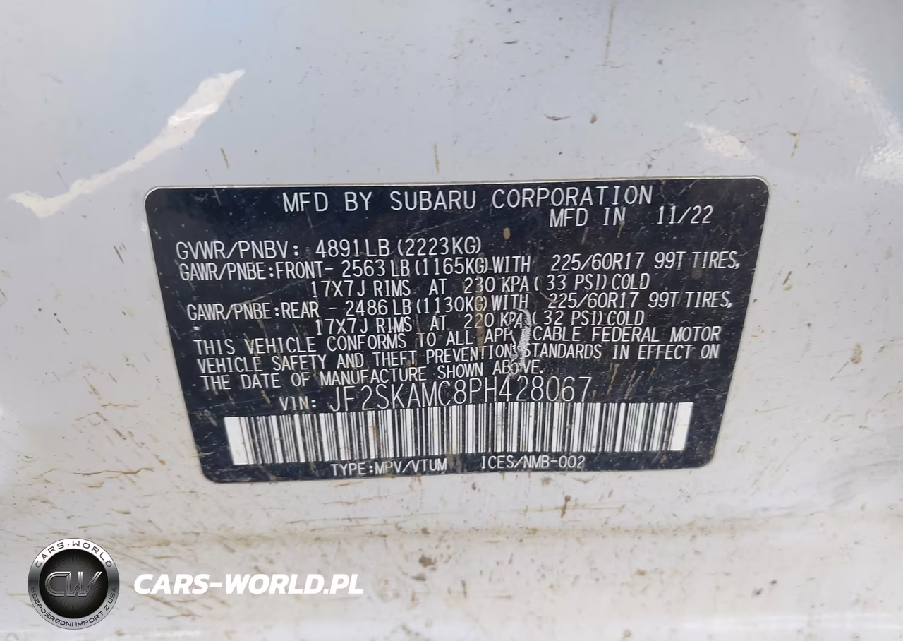 2023 Subaru Forester Wilderness VIN:JF2SKAMC8PH428067 - 9