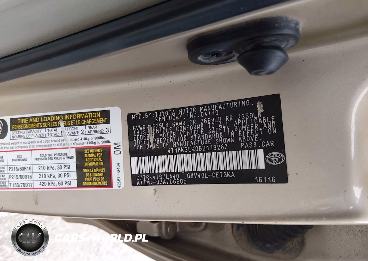2011 Toyota Camry Xle V6 VIN:4T1BK3EK0BU119267 - 9