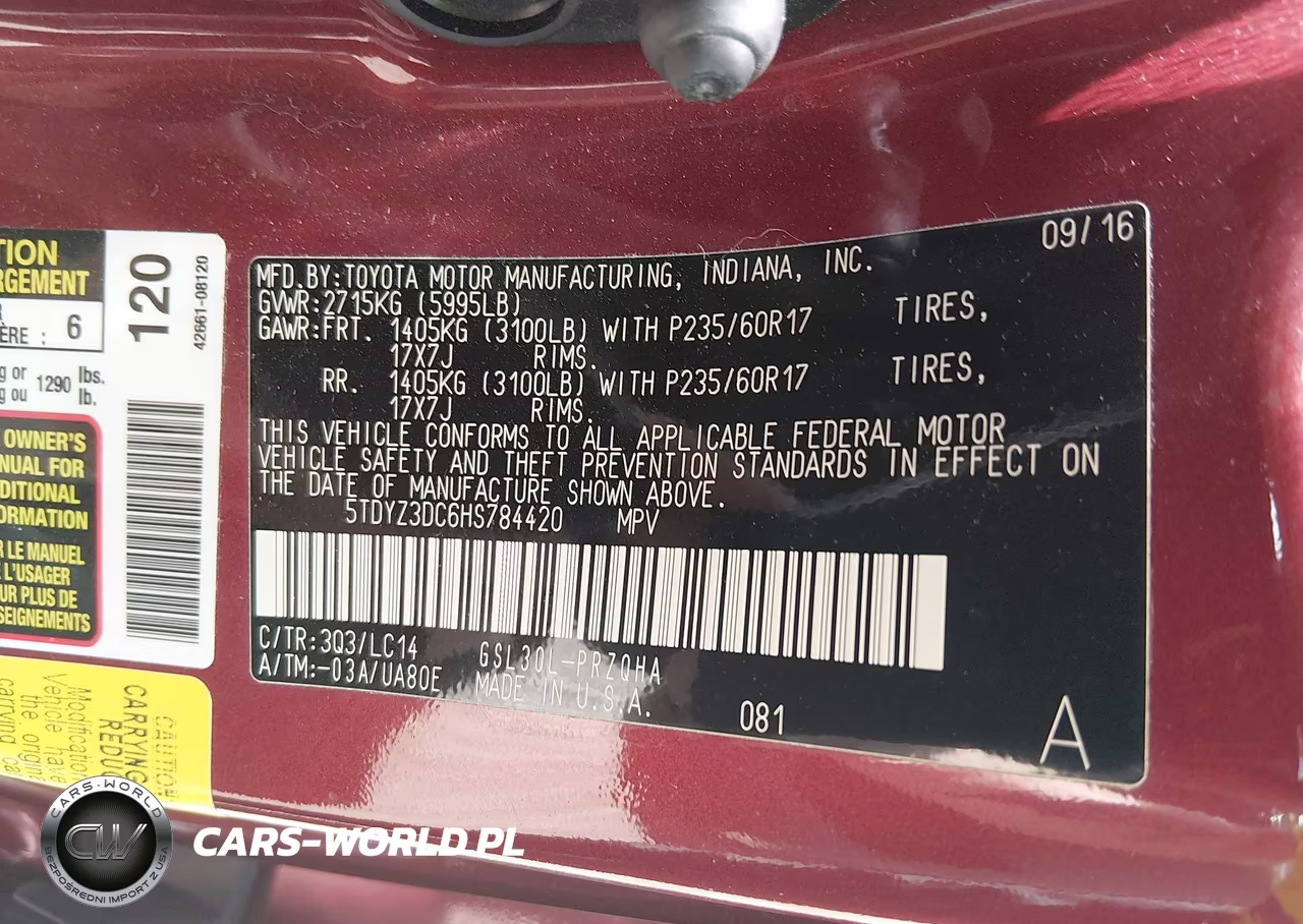 2017 Toyota Sienna Xle 8 Passenger VIN:5TDYZ3DC6HS784420 - 9