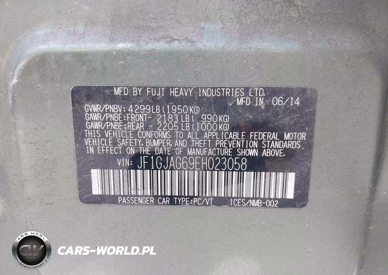 2014 Subaru Impreza 2.0I Limited VIN:JF1GJAG69EH023058 - 9