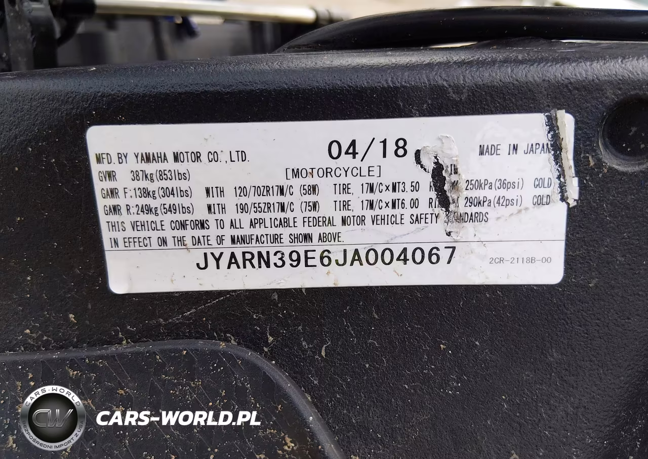 2018 Yamaha Yzfr1 VIN:JYARN39E6JA004067 - 10