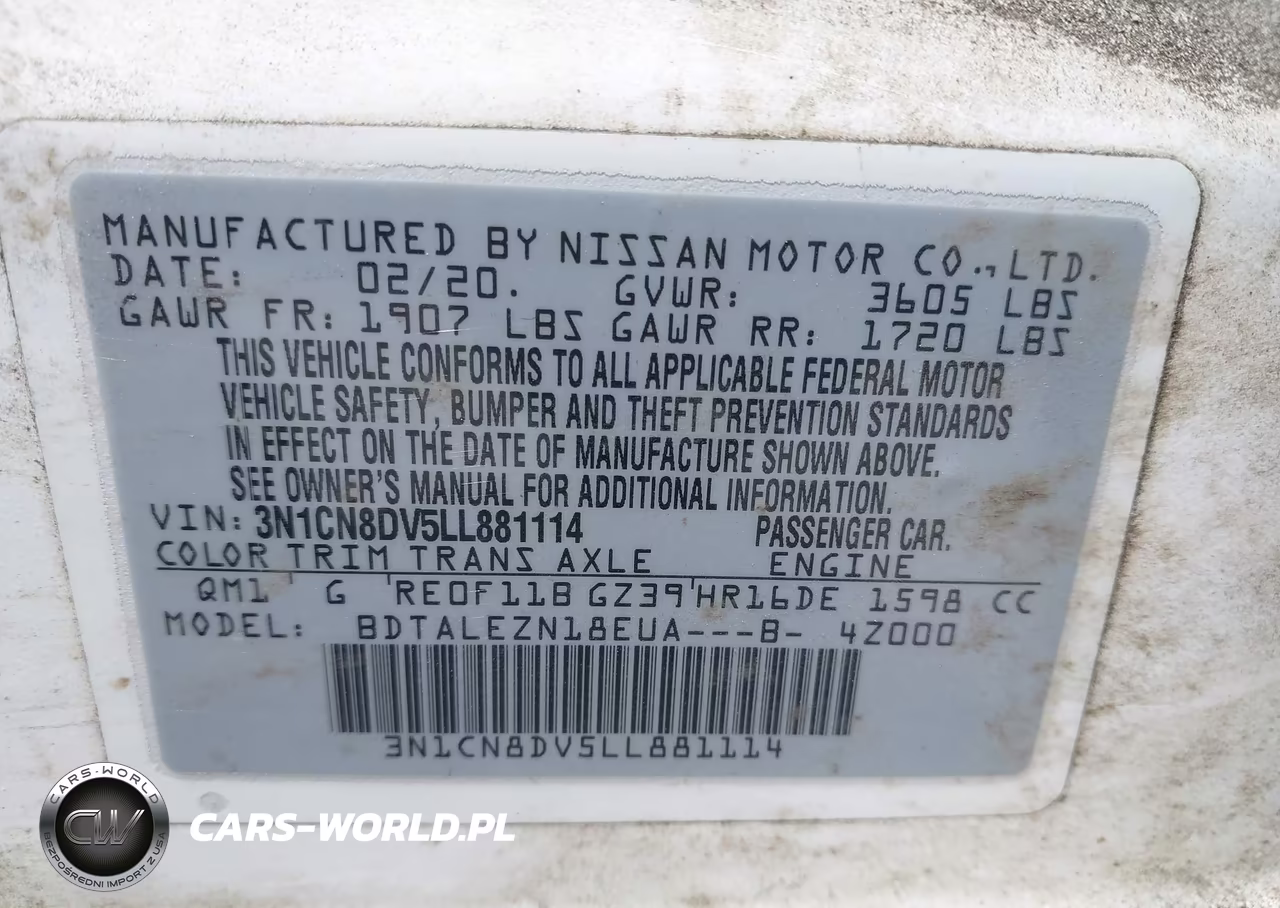 2020 Nissan Versa S Xtronic Cvt VIN:3N1CN8DV5LL881114 - 9