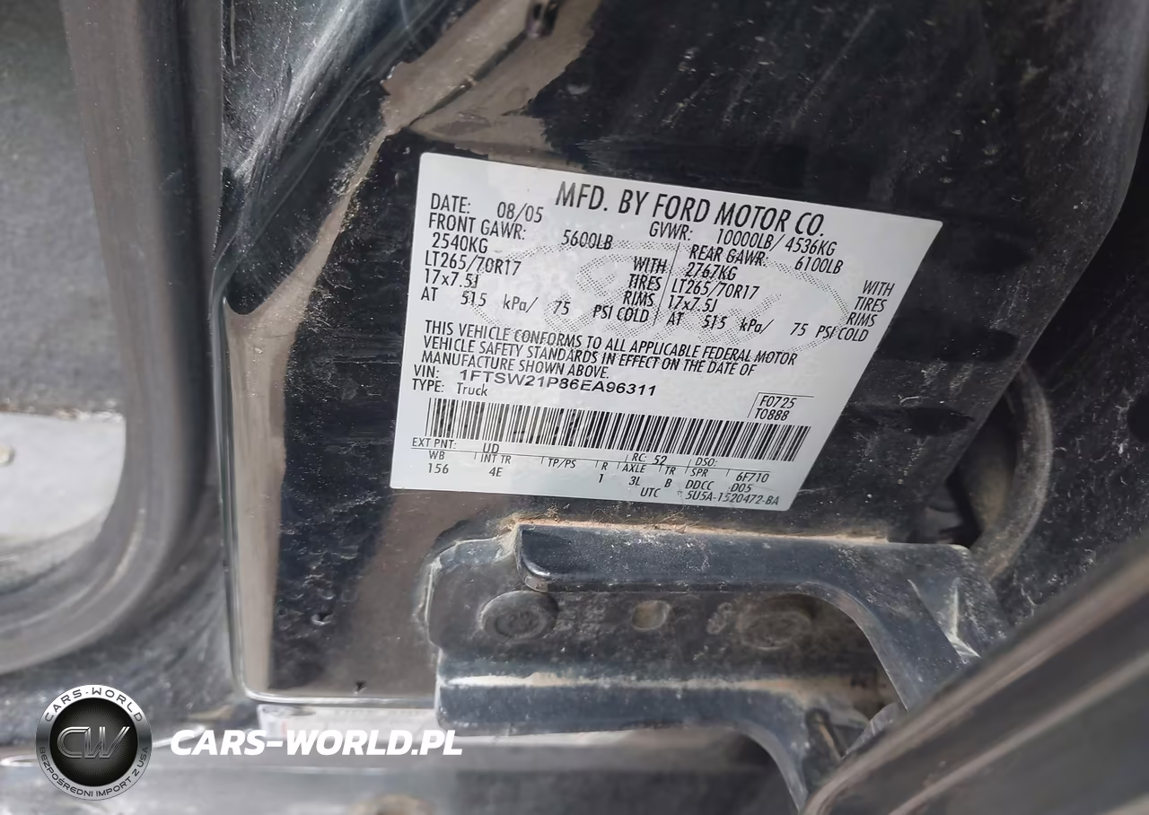 2006 Ford F-250 Lariat-Xl-Xlt VIN:1FTSW21P86EA96311 - 9
