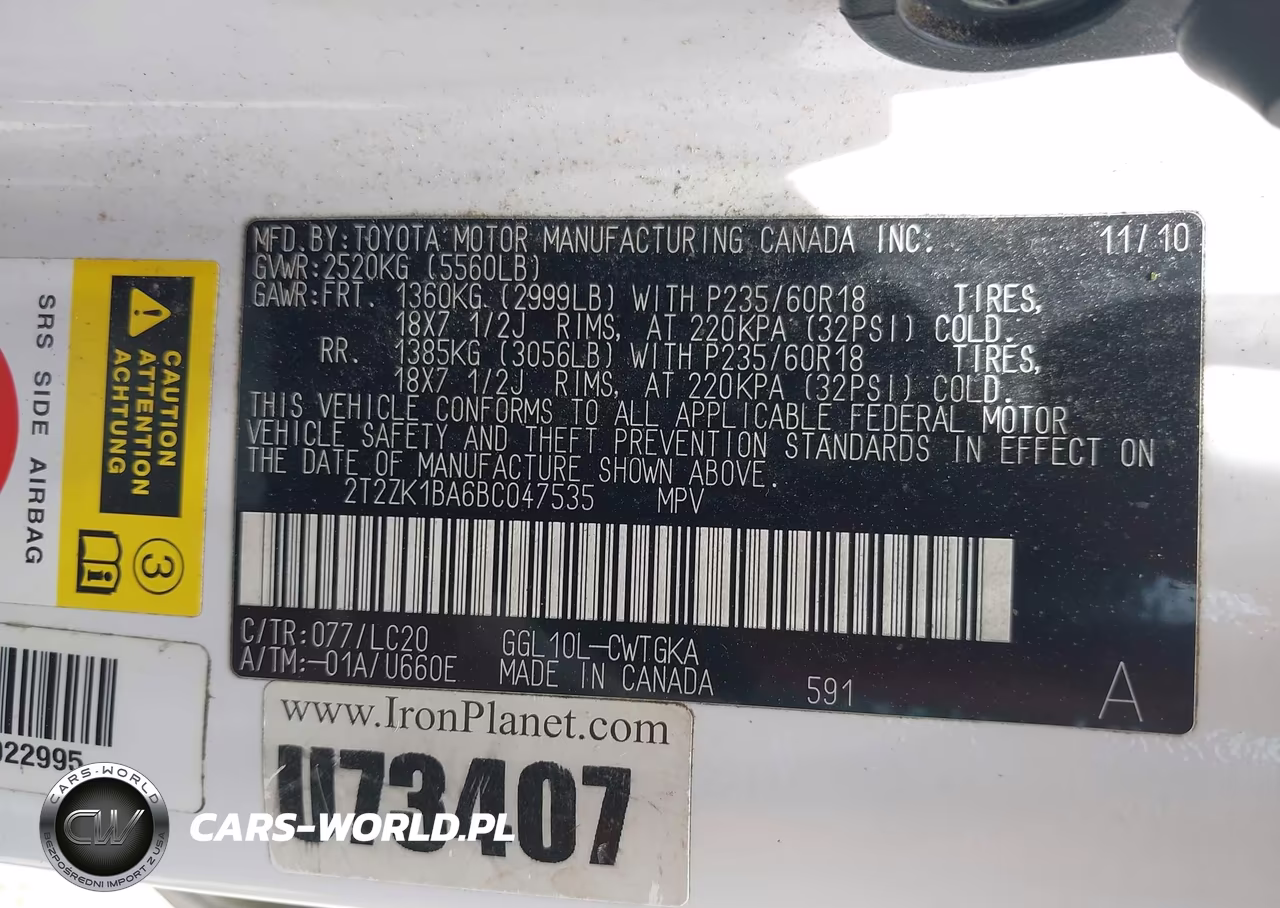 2011 Lexus Rx 350 VIN:2T2ZK1BA6BC047535 - 9