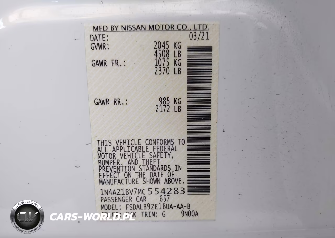 2021 Nissan Leaf S 40 Kwh VIN:1N4AZ1BV7MC554283 - 9