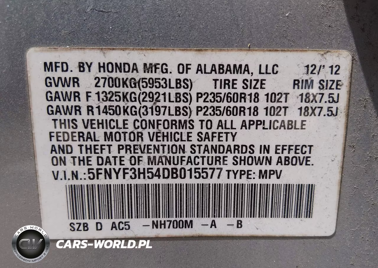 2013 Honda Pilot Ex-L VIN:5FNYF3H54DB015577 - 9