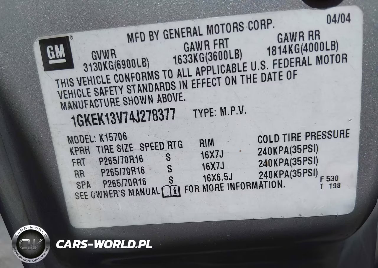 2004 GMC Yukon Sle VIN:1GKEK13V74J278377 - 9