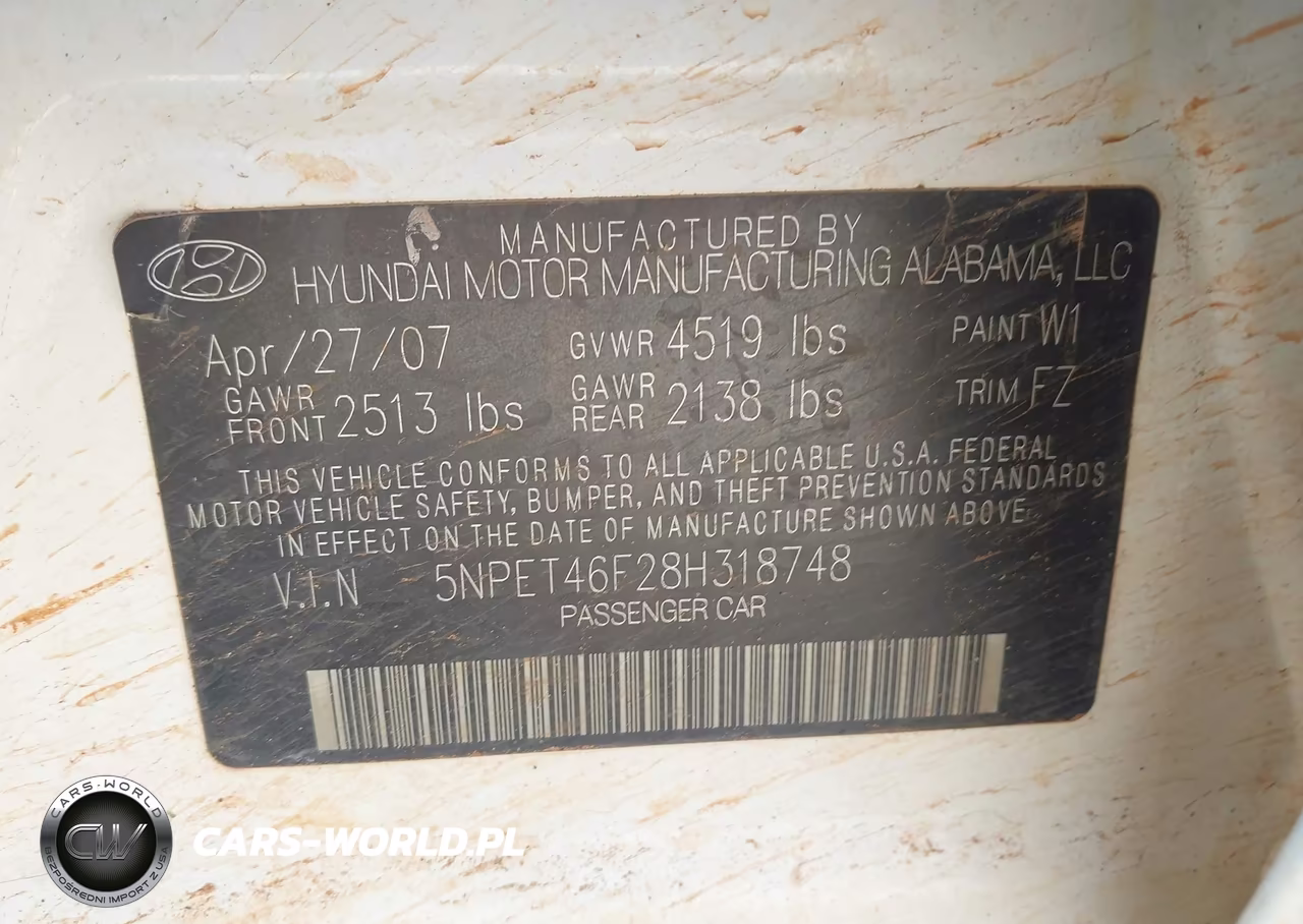 2008 Hyundai Sonata Gls V6 VIN:5NPET46F28H318748 - 9