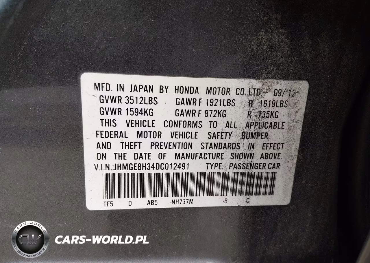 2013 Honda Fit VIN:JHMGE8H34DC012491 - 9