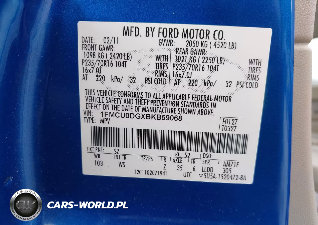 2011 Ford Escape Xlt VIN:1FMCU0DGXBKB59068 - 9
