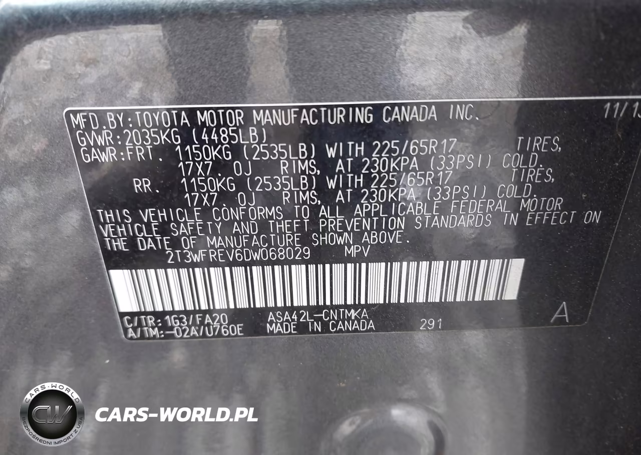 2013 Toyota Rav4 Xle VIN:2T3WFREV6DW068029 - 9