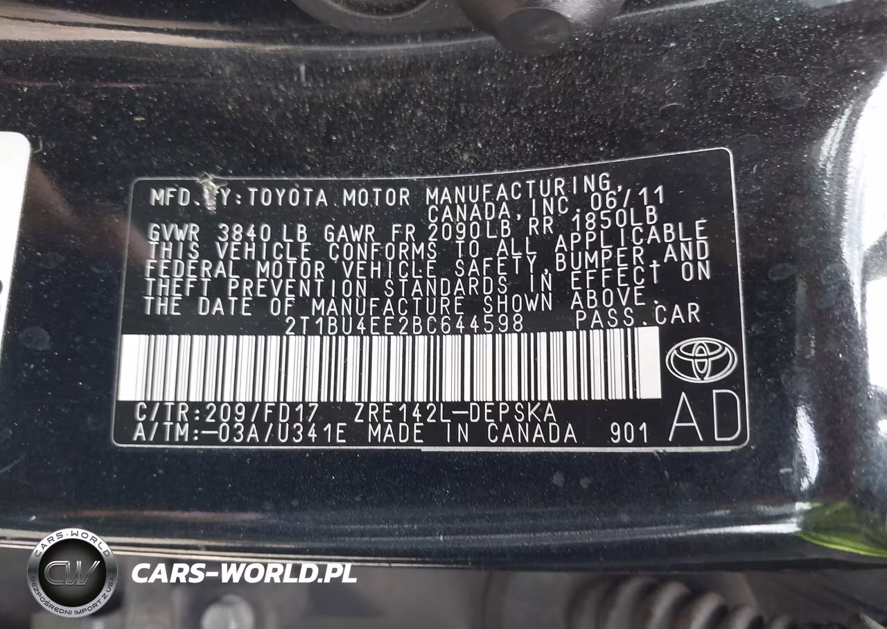 2011 Toyota Corolla S VIN:2T1BU4EE2BC644598 - 9