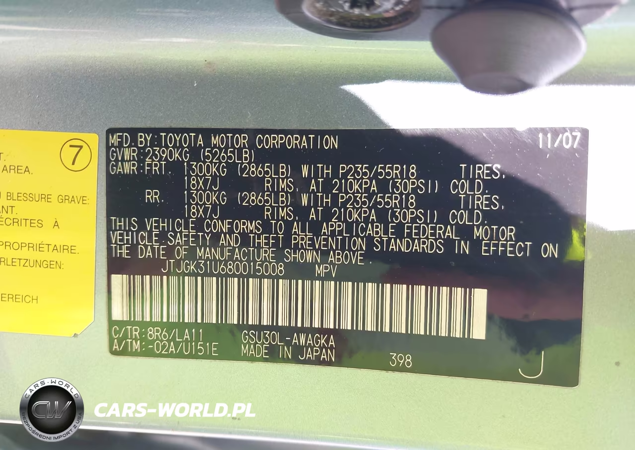 2008 Lexus Rx 350 VIN:JTJGK31U680015008 - 9