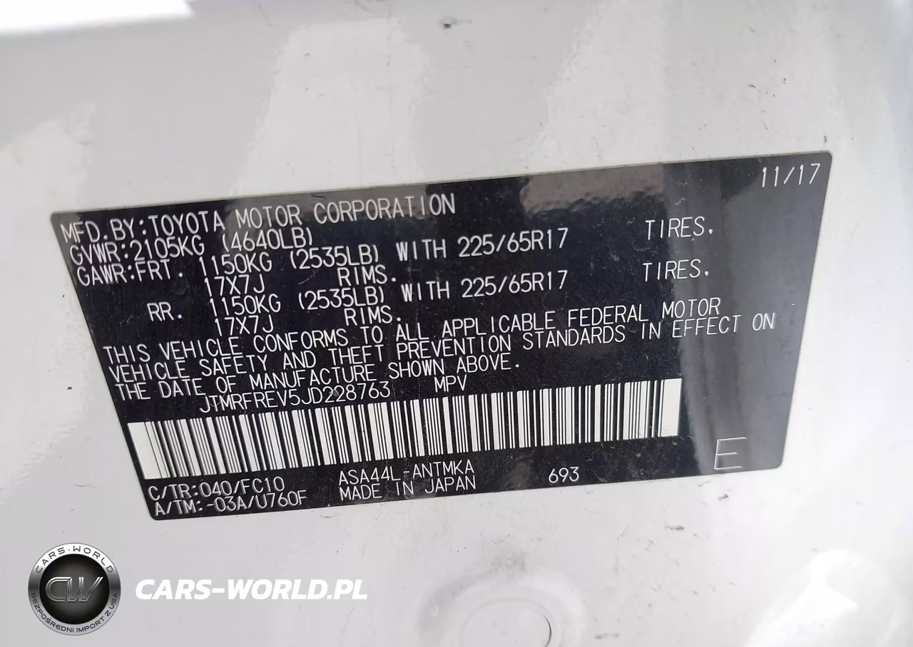2018 Toyota Rav4 Xle VIN:JTMRFREV5JD228763 - 9