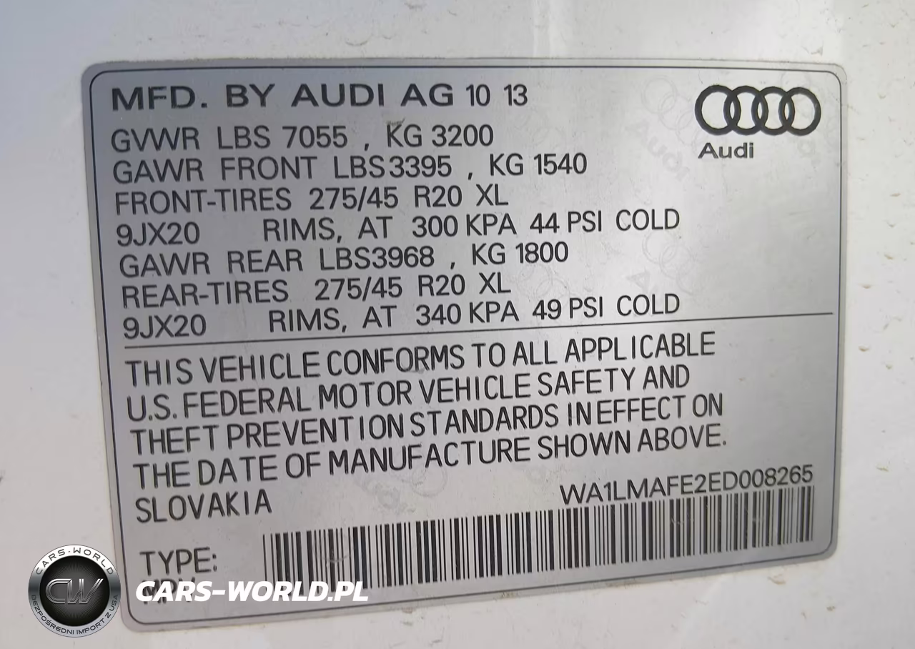 2014 Audi Q7 3.0 Tdi Premium VIN:WA1LMAFE2ED008265 - 9