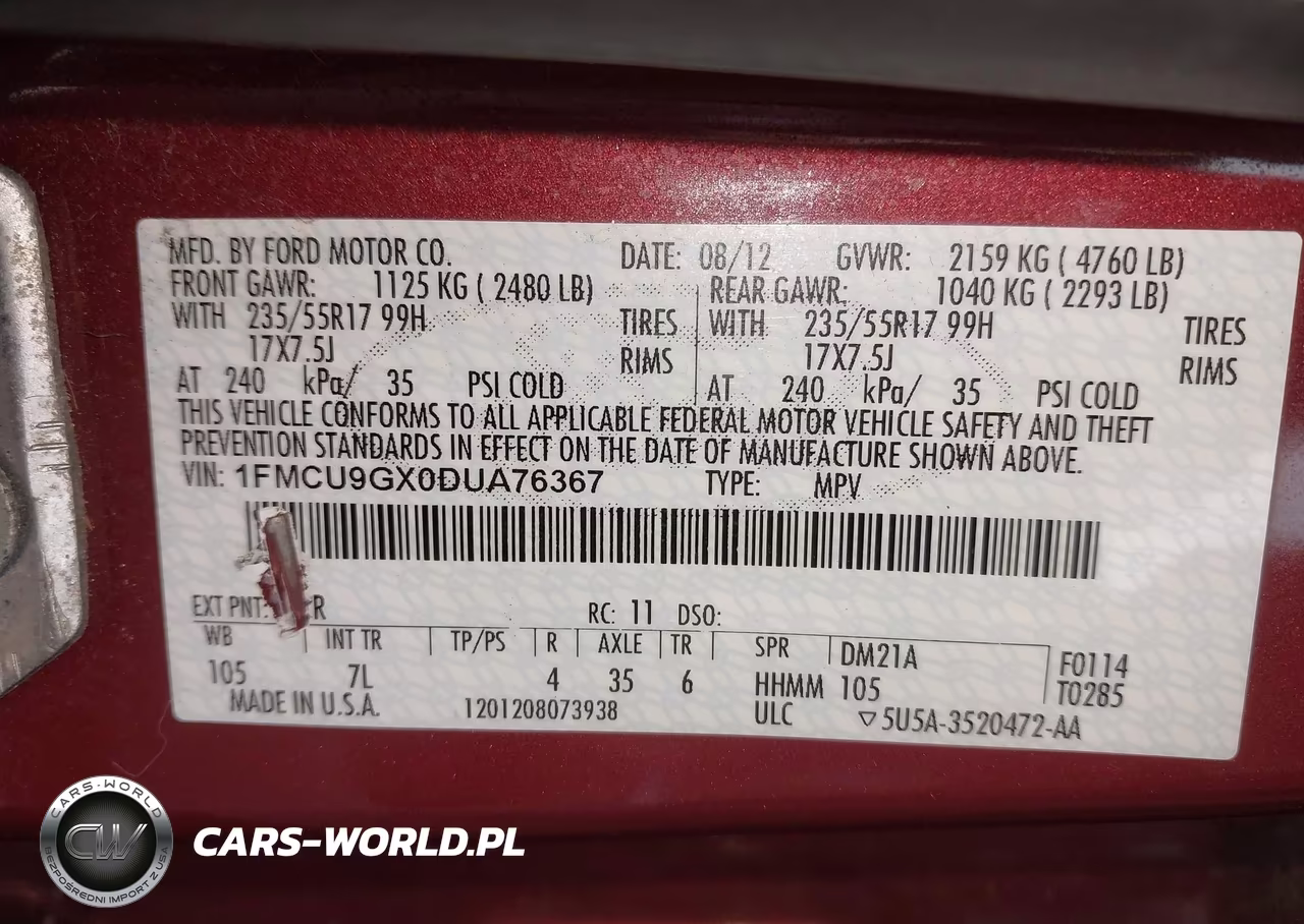 2013 Ford Escape Se VIN:1FMCU9GX0DUA76367 - 9